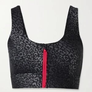 All Access Leopard Zip Front Sports Bra Size L